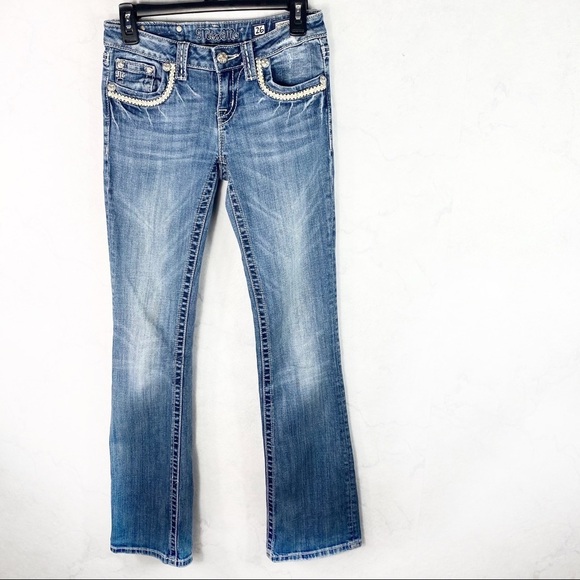 [Miss Me]  Boot Cut Distressed Denim Jeans - Picture 5 of 8